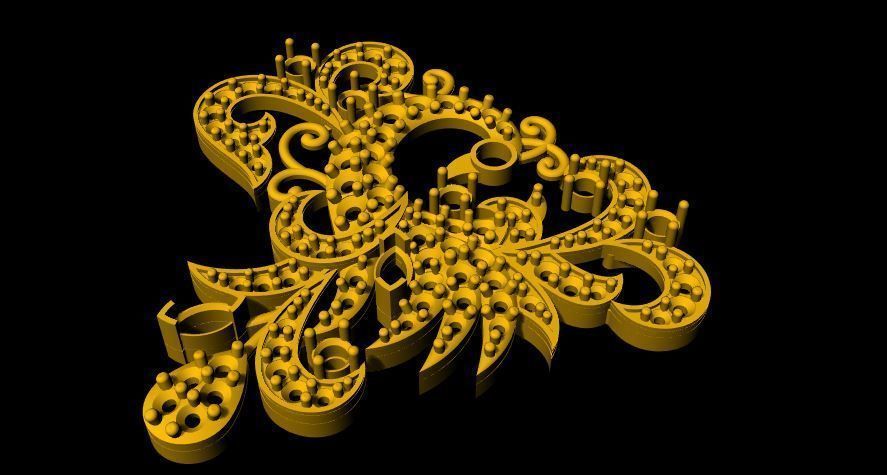 peacock pendant 3dm and stl file 3D print model_5