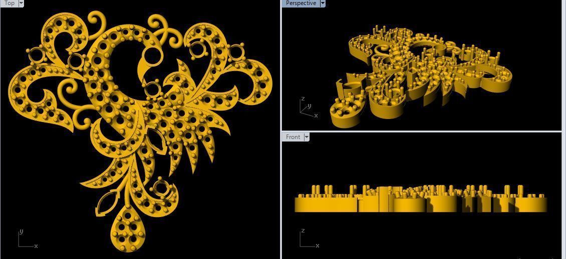 peacock pendant 3dm and stl file 3D print model_3