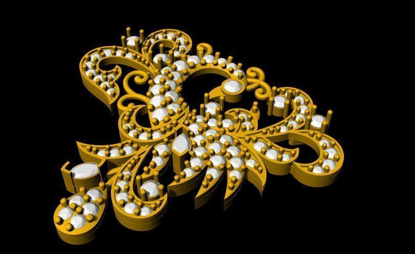 peacock pendant 3dm and stl file 3D print model_1