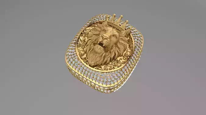 Lion ring printable 3dmodel