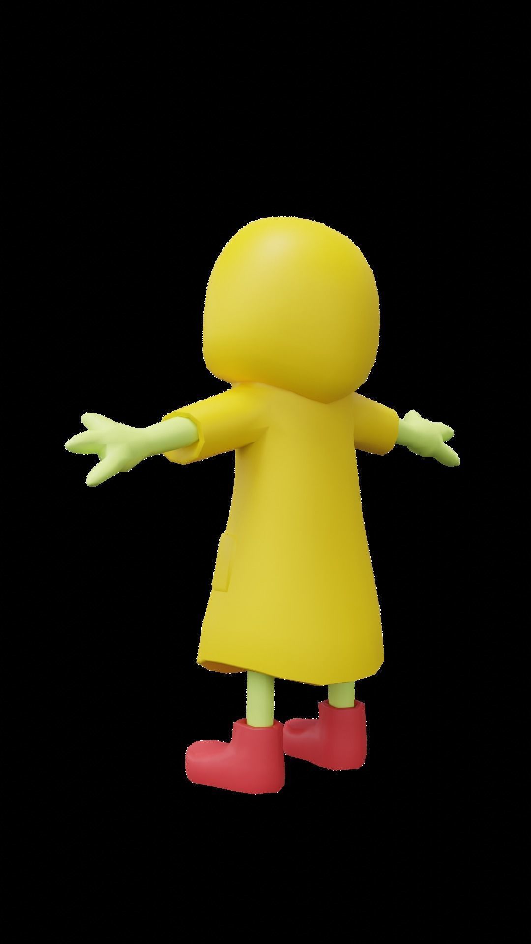 frog cartoon character Low-poly 3D model_3