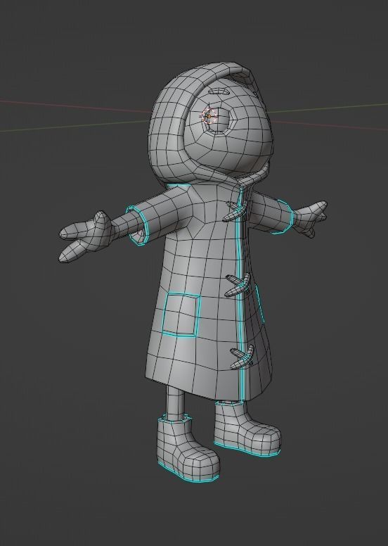 frog cartoon character Low-poly 3D model_6