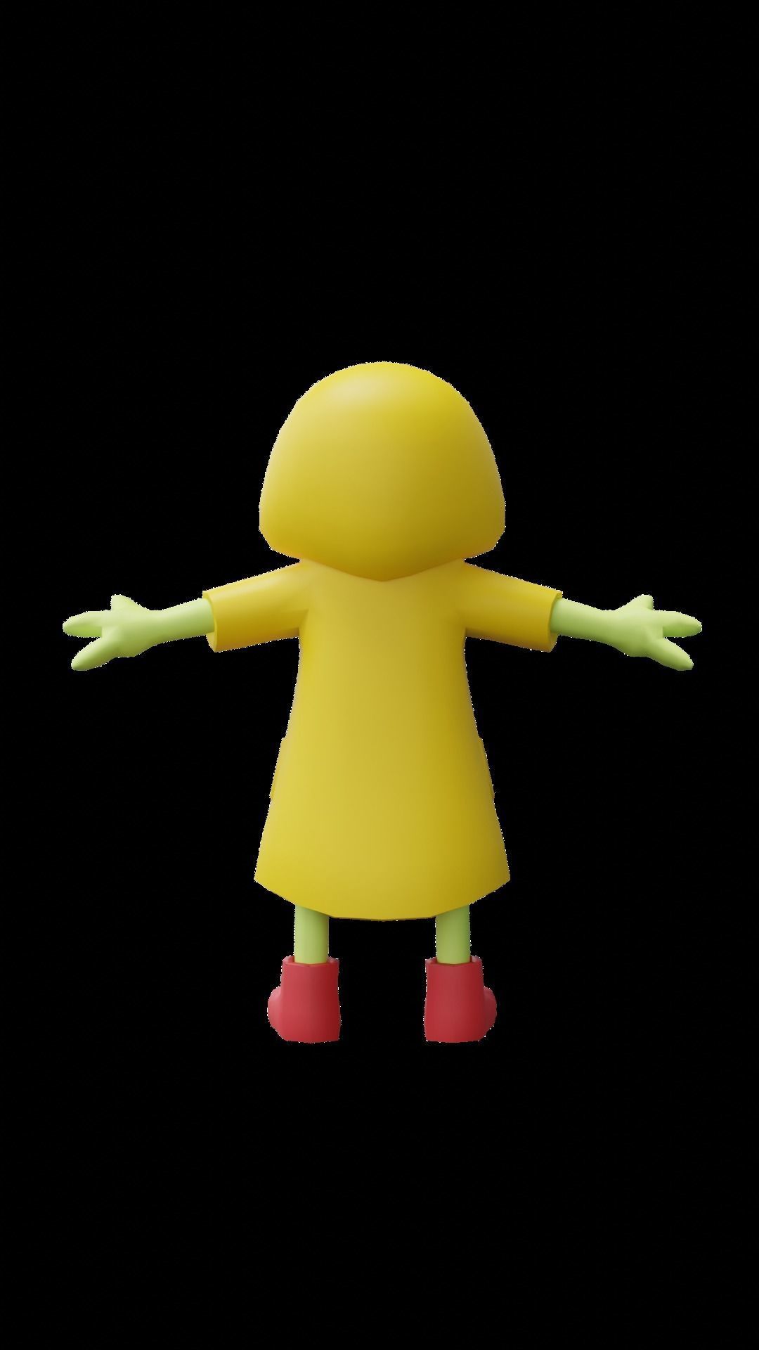 frog cartoon character Low-poly 3D model_4