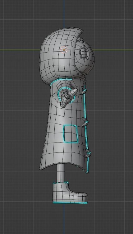 frog cartoon character Low-poly 3D model_7