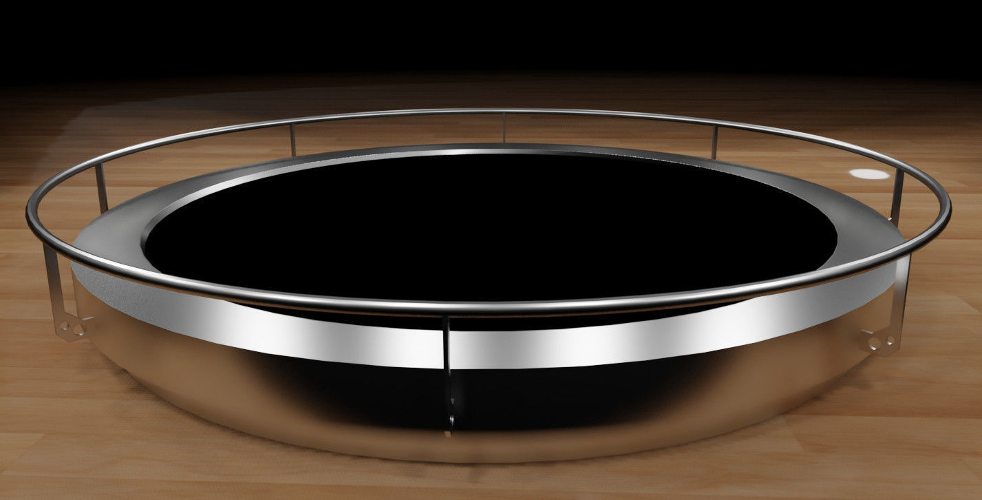 Car stage with lamps and ceiling 3D model_1