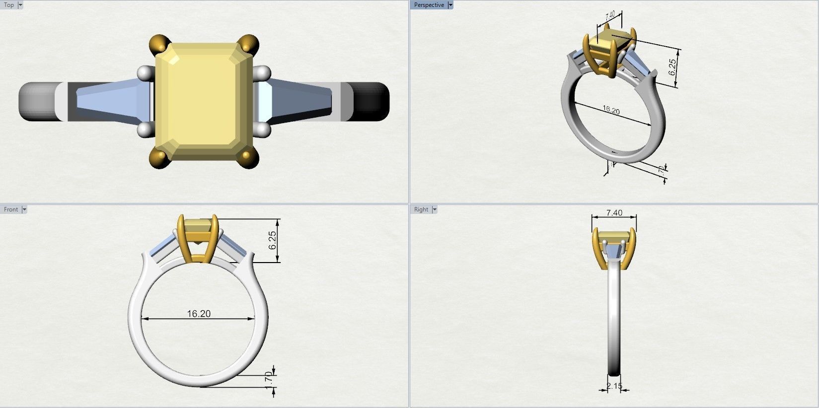 Graff Engagment Ring 3D print model_6