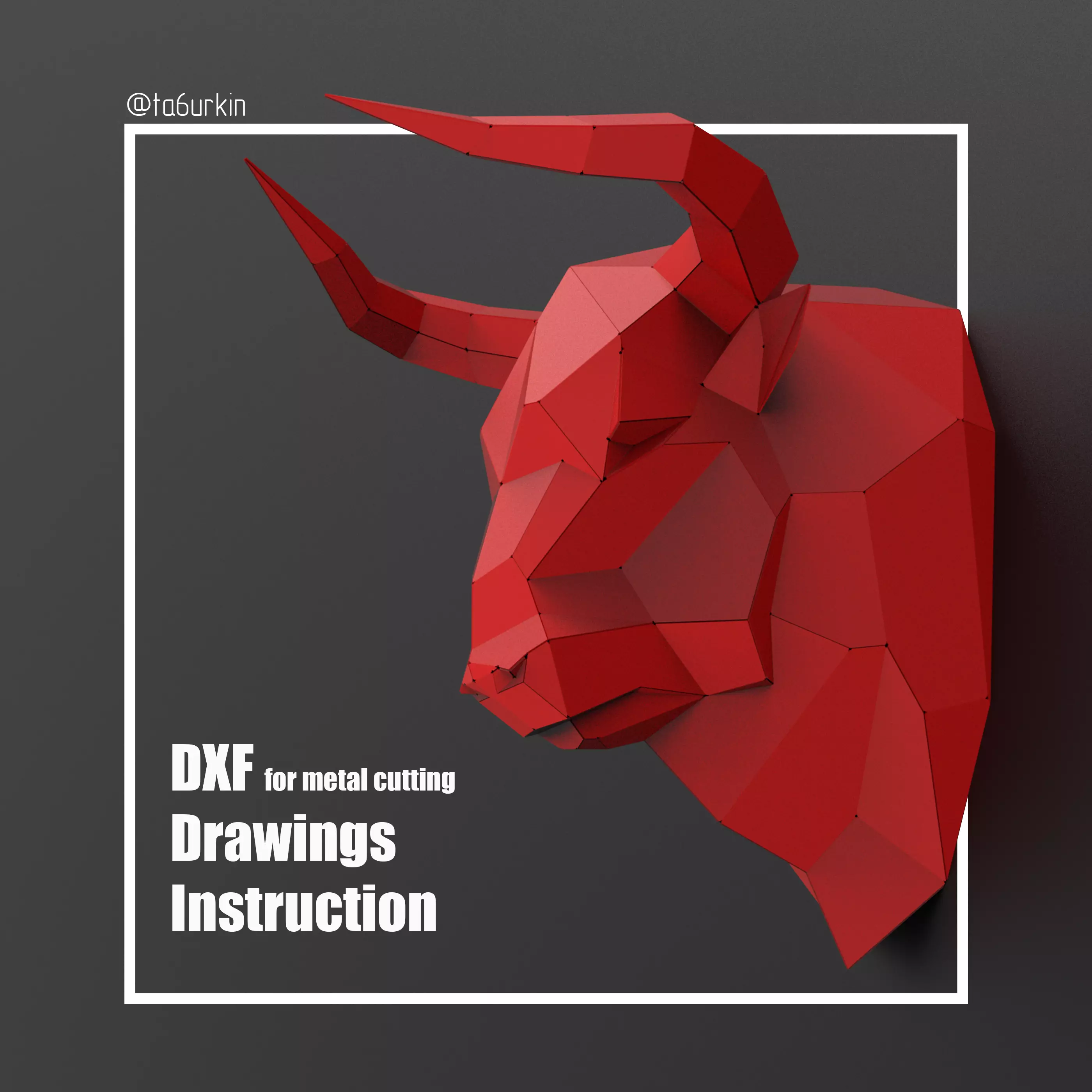 Welding ProjectPlans Drawings Bull Head v1 DXF PDF 3D model_0