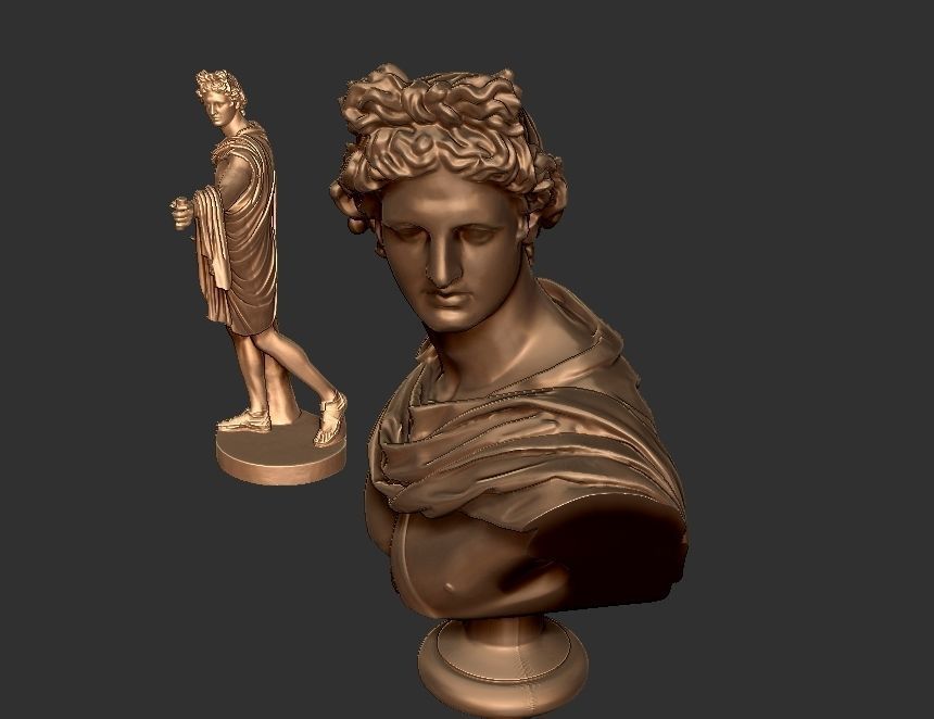 apollo statue - bust 3D print model_7