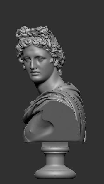 apollo statue - bust 3D print model_34