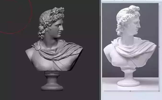 apollo statue - bust 3D print model