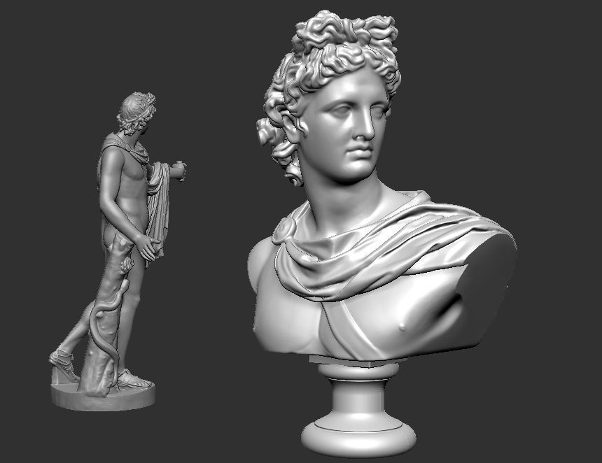apollo statue - bust 3D print model_2