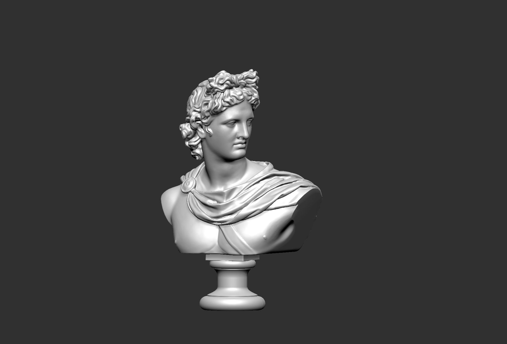 apollo statue - bust 3D print model_27
