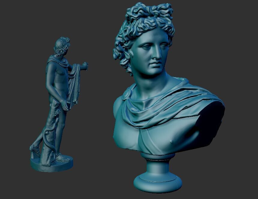 apollo statue - bust 3D print model_31