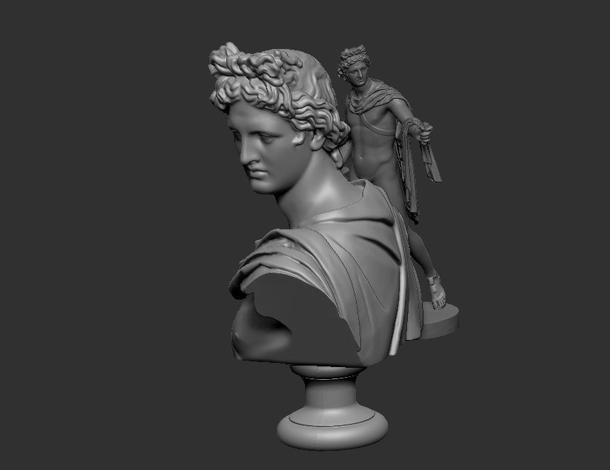 apollo statue - bust 3D print model_26