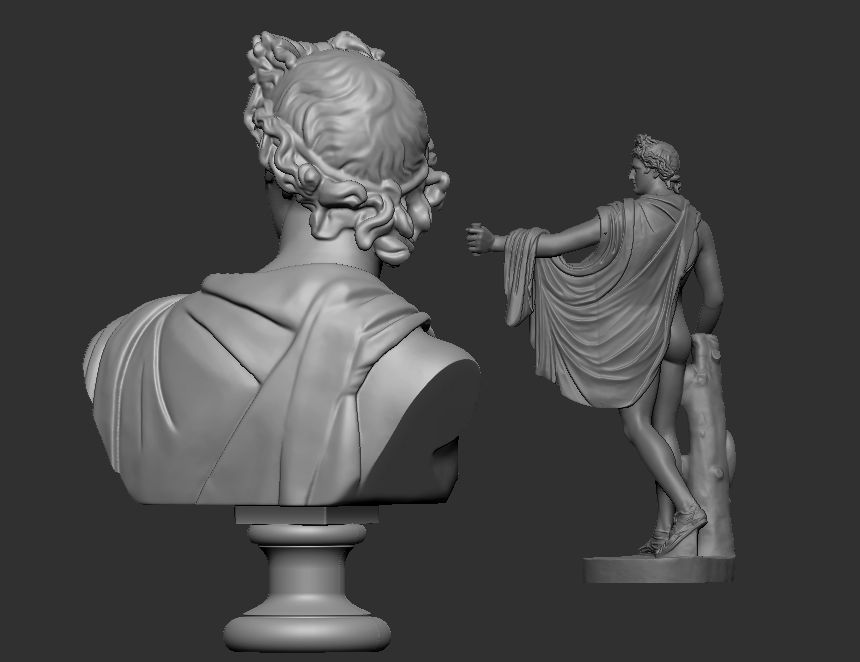 apollo statue - bust 3D print model_18