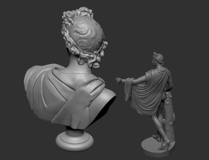 apollo statue - bust 3D print model_12