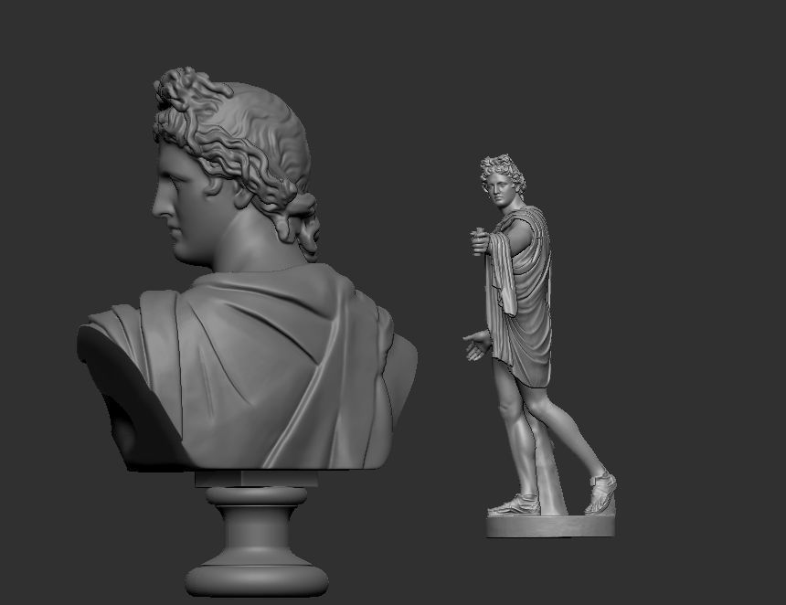 apollo statue - bust 3D print model_33