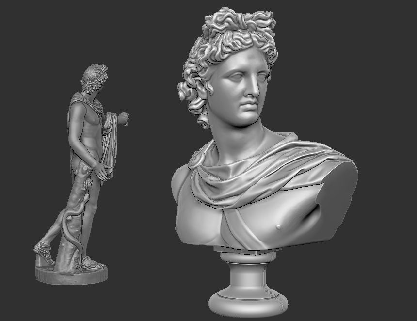 apollo statue - bust 3D print model_19