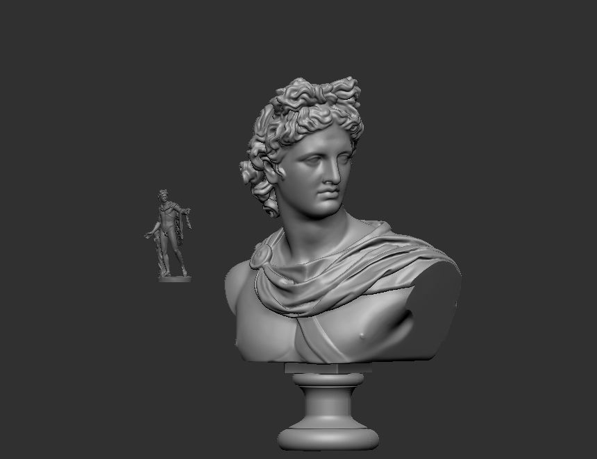 apollo statue - bust 3D print model_5