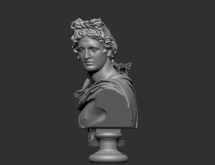 apollo statue - bust 3D print model_14