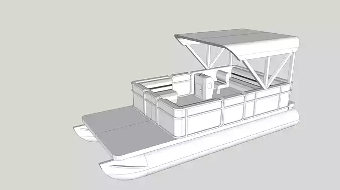 Pontoon Boat HO and N scales 3D print model