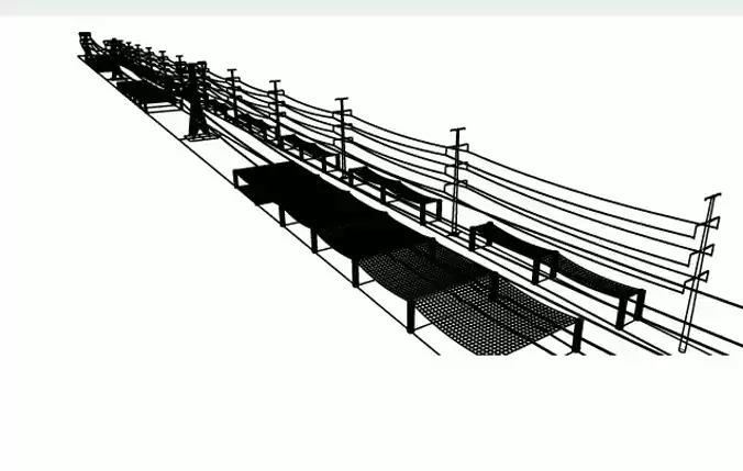 Powerline Safety Net 3D model Powerline Safety Net 3D model