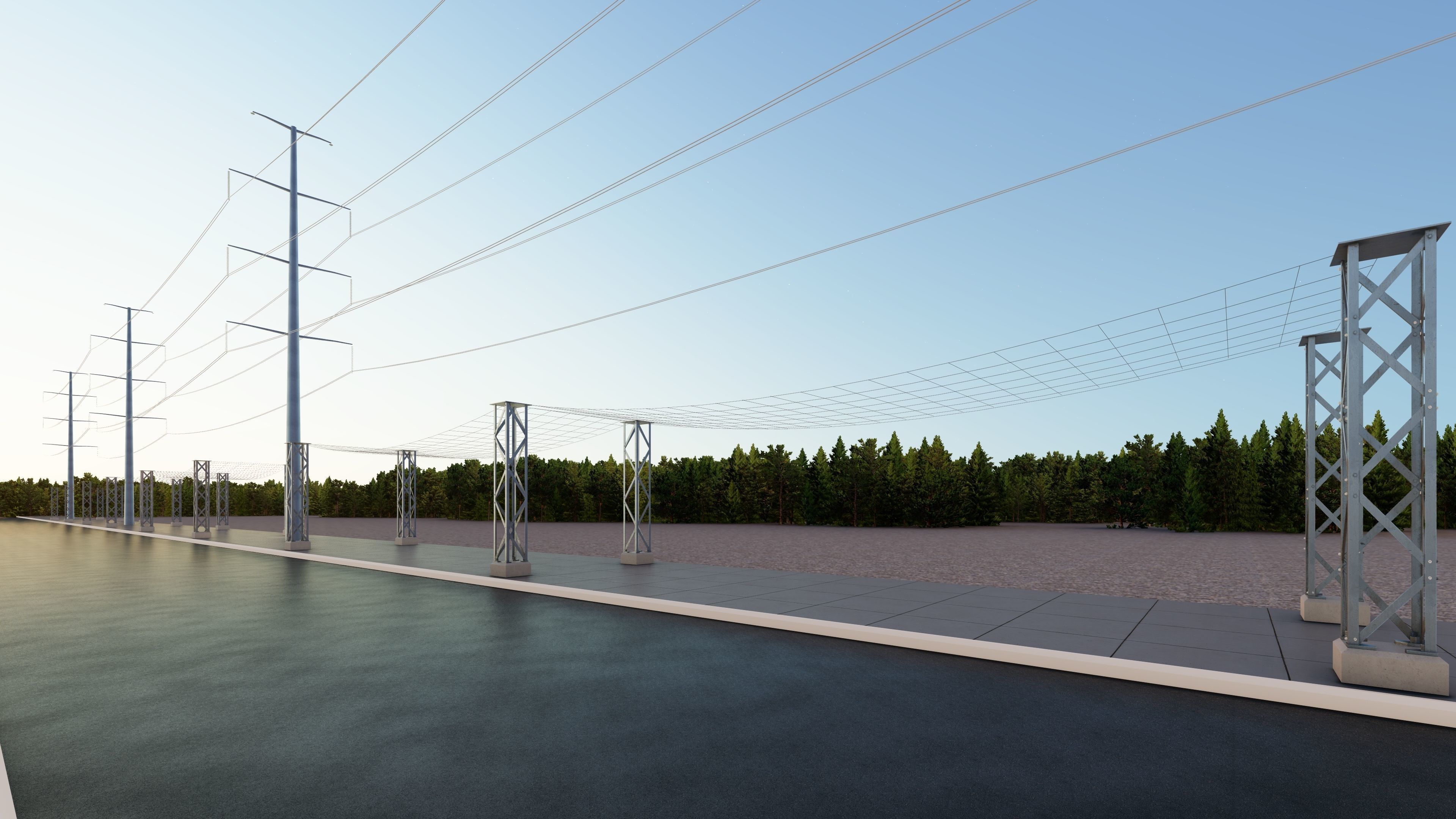 Powerline Safety Net 3D model_4