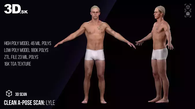 Cleaned A Pose 3D Scan Lyle Underwear