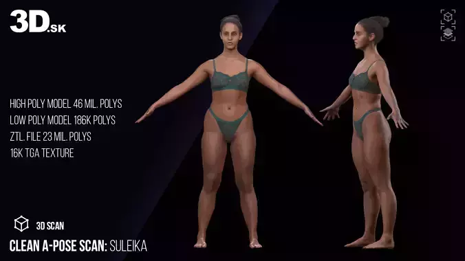 Cleaned A Pose 3D Scan Suleika Underwear