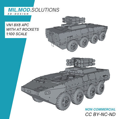 VN1 8x8 with AT Missiles 3D print model