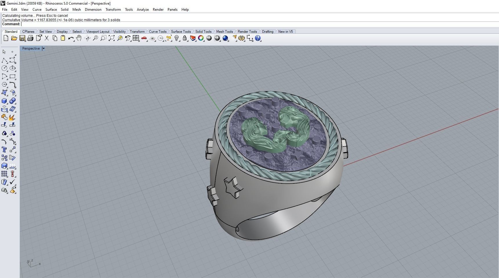 Zodiac Ring Aries 3D print model_11