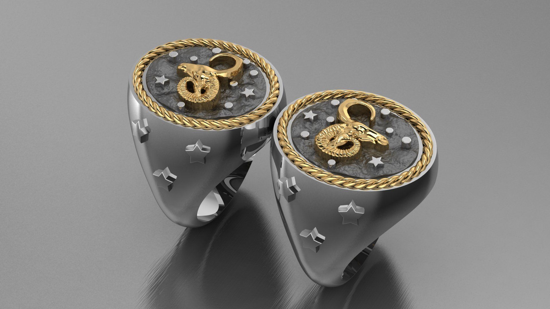 Zodiac Ring Aries 3D print model_5