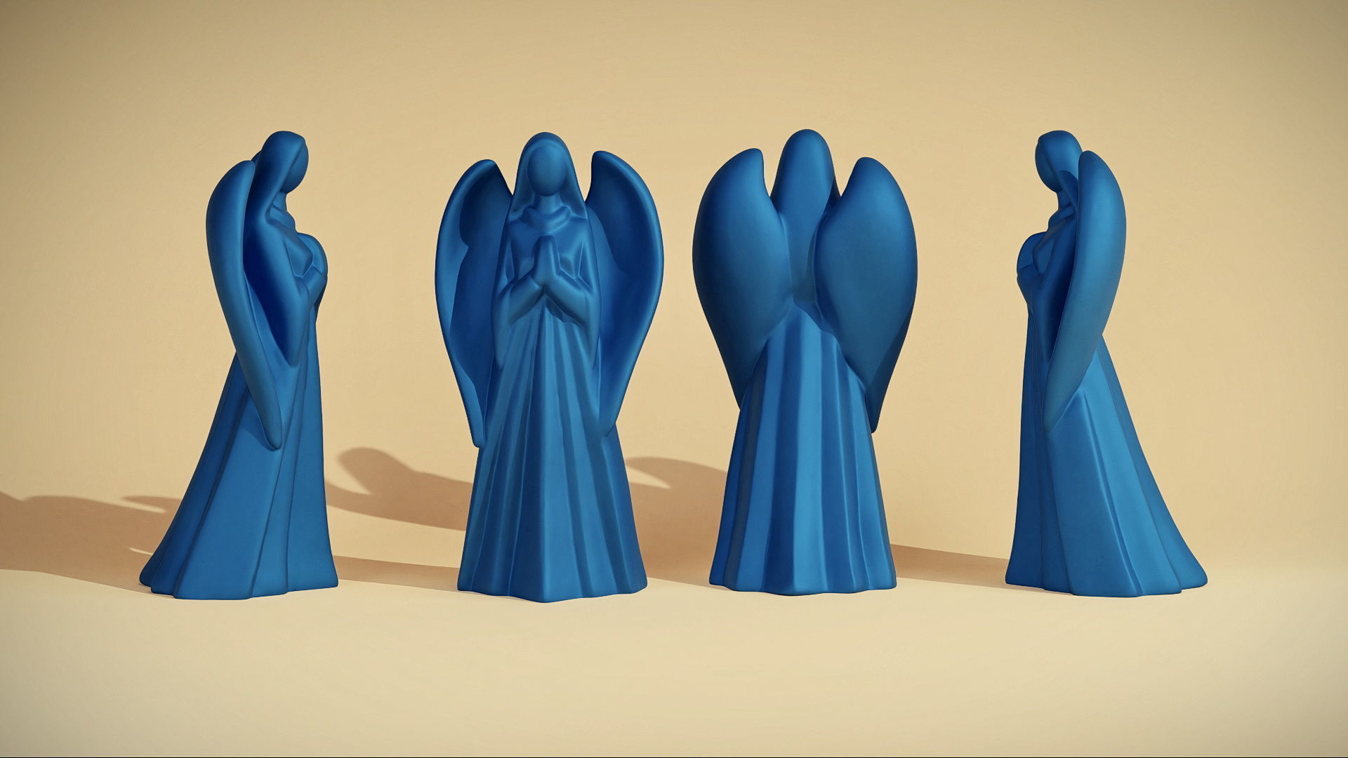 artdeco nativity figurine Set 3D printable 3D print model_6