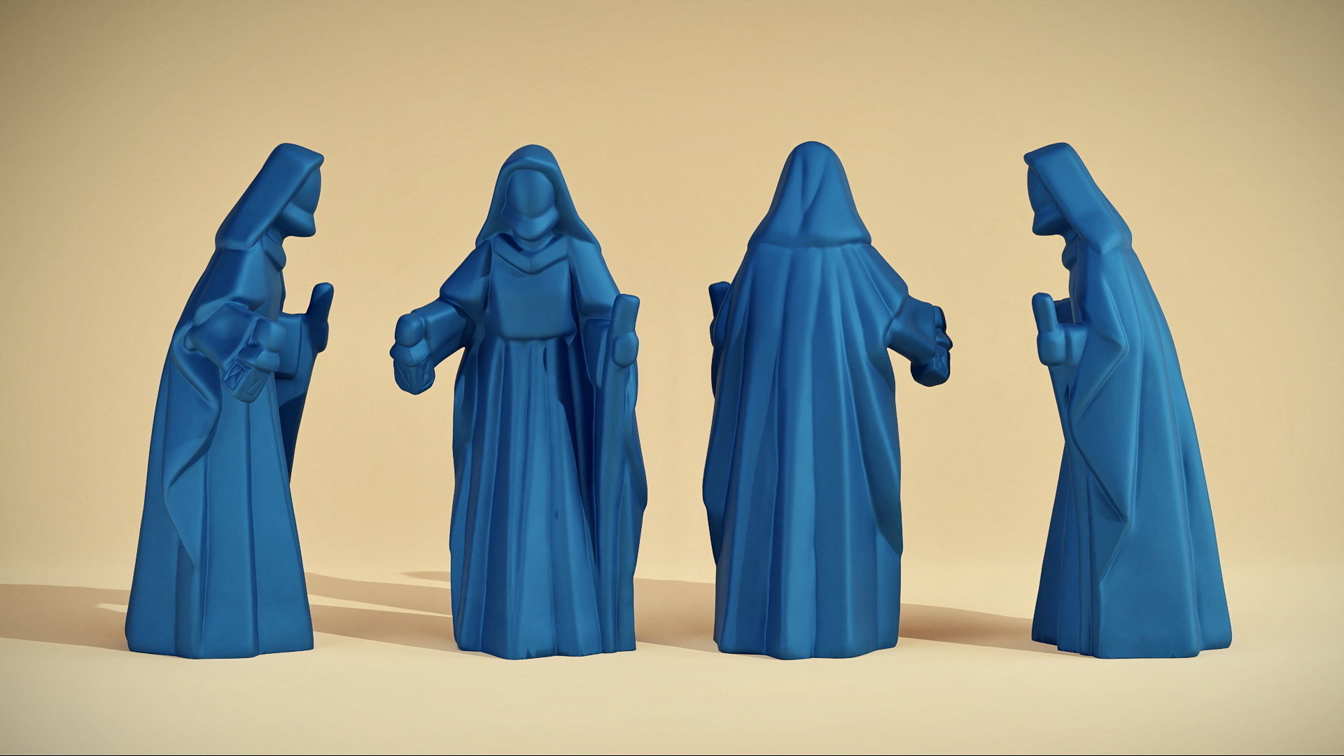 artdeco nativity figurine Set 3D printable 3D print model_10