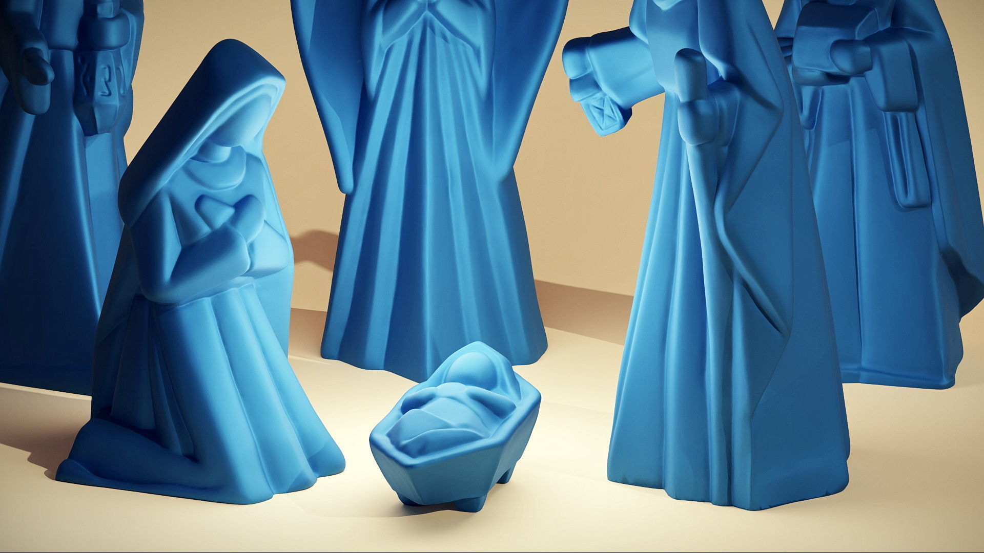 artdeco nativity figurine Set 3D printable 3D print model_4