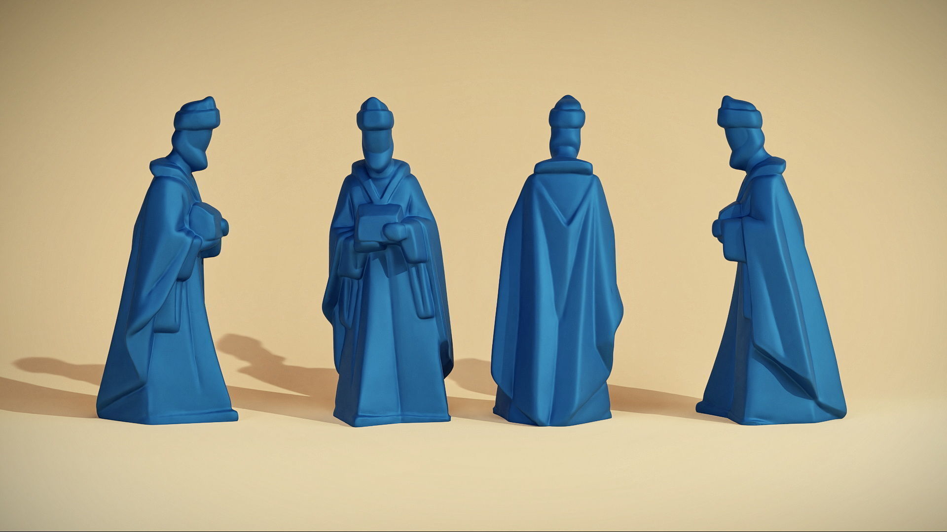 artdeco nativity figurine Set 3D printable 3D print model_5