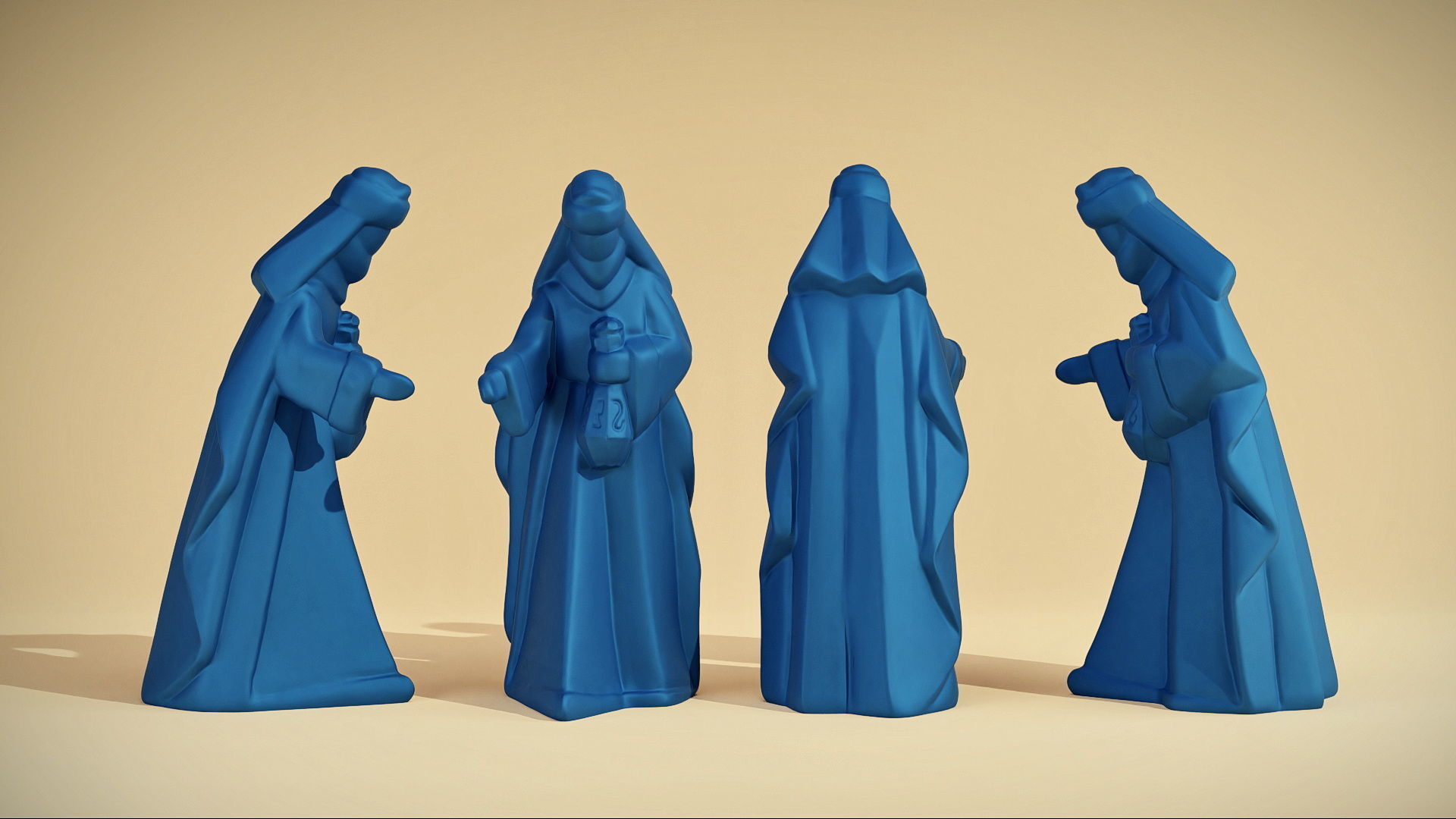 artdeco nativity figurine Set 3D printable 3D print model_9