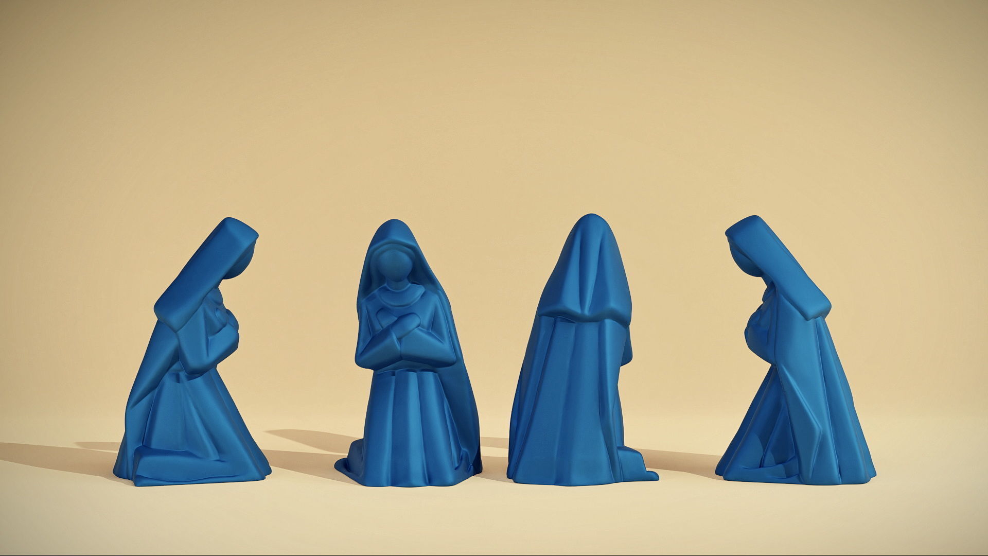 artdeco nativity figurine Set 3D printable 3D print model_8