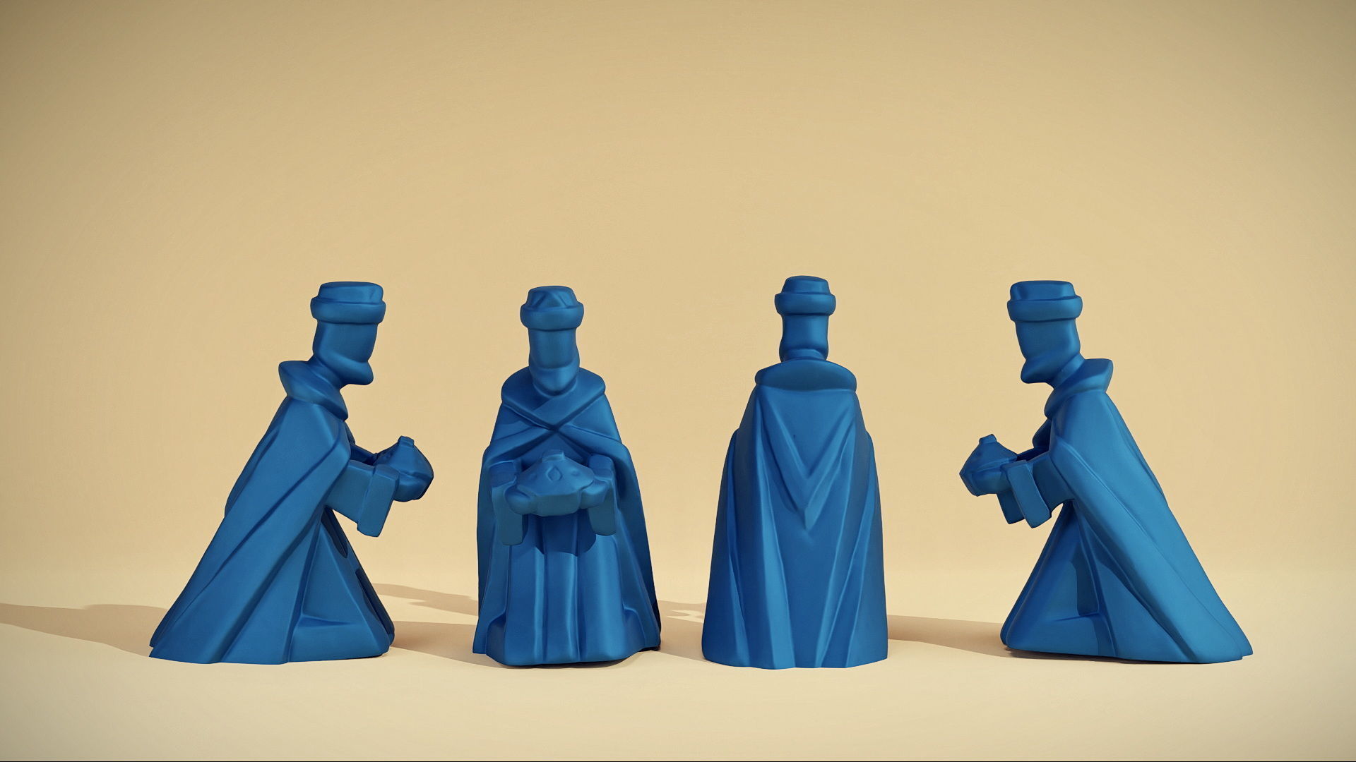 artdeco nativity figurine Set 3D printable 3D print model_7