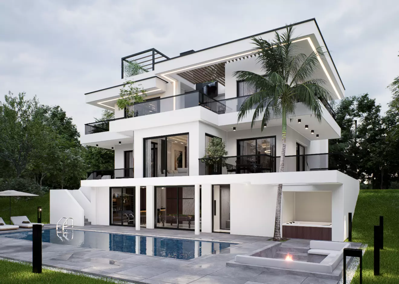 Luxury Villa 3D model_0