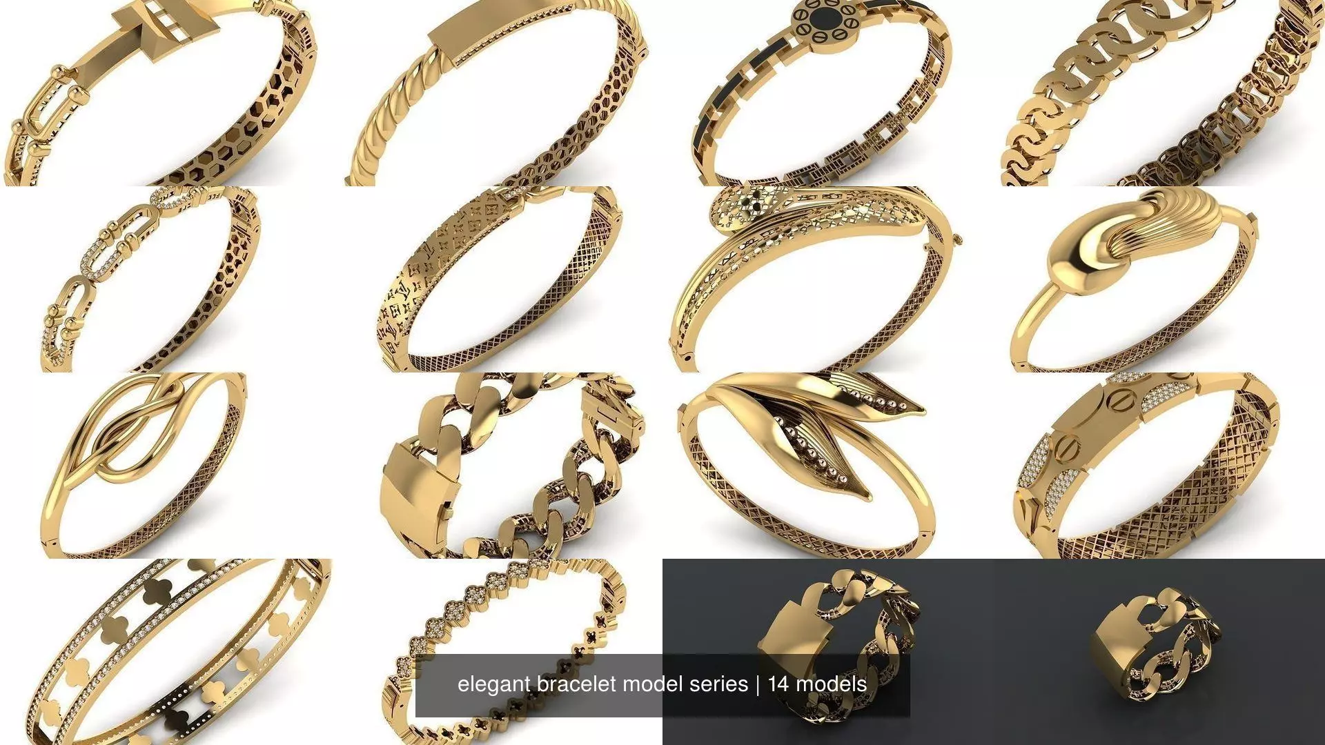 elegant bracelet model series 3D Model Collection_0