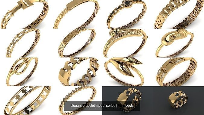 elegant bracelet model series 3D Model Collection