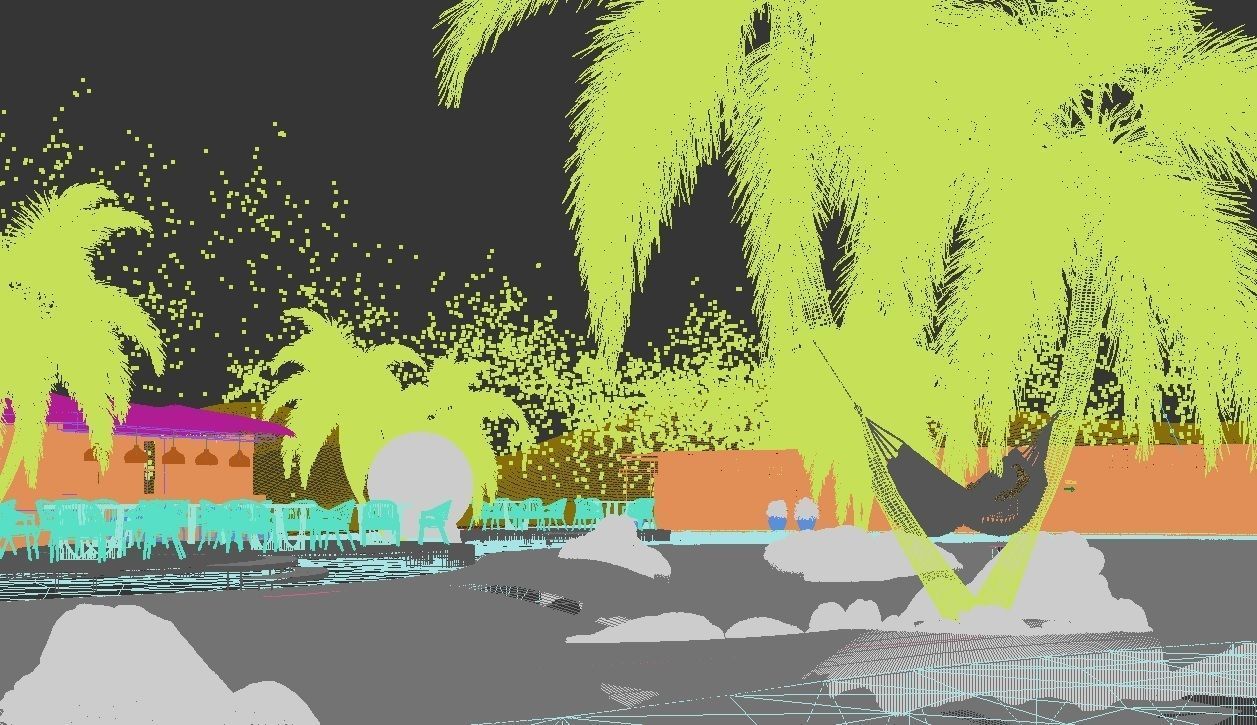 Oasis in desert 3D model_2