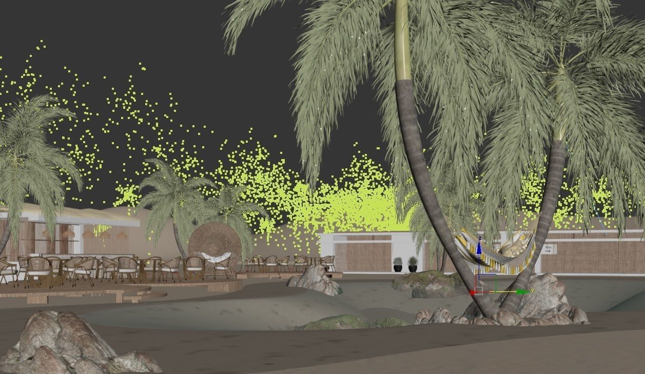 Oasis in desert 3D model_4