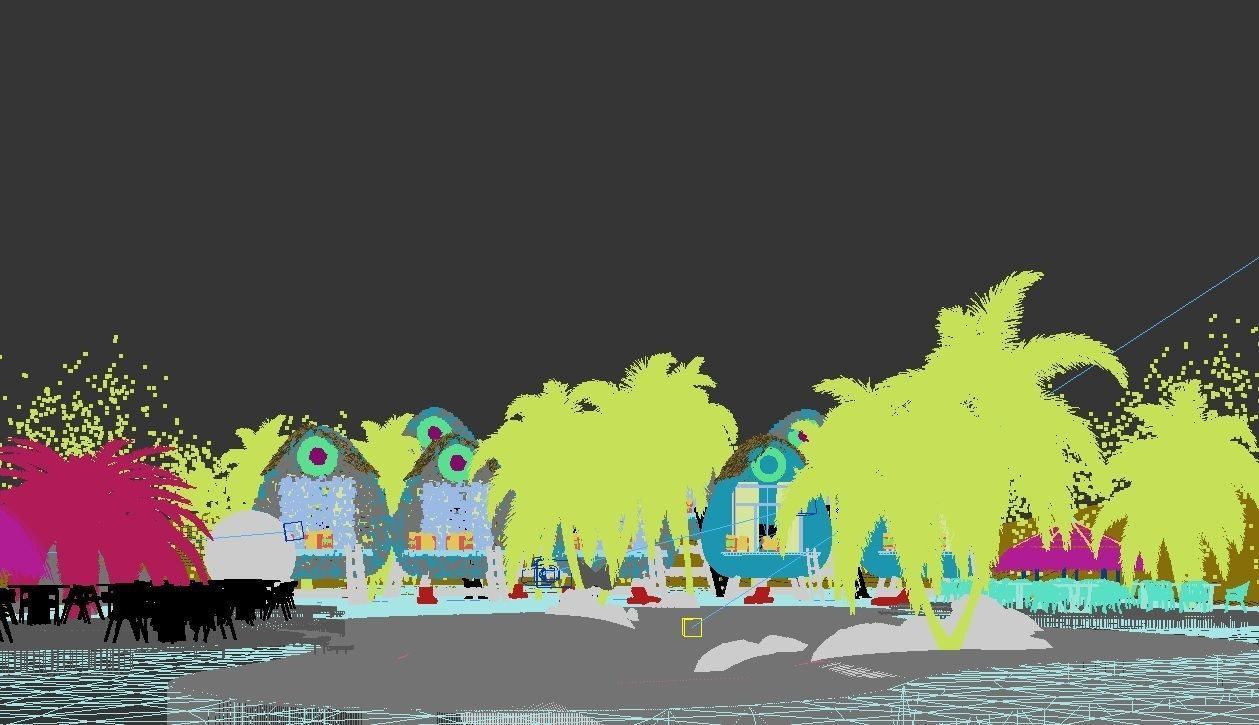 Oasis in desert 3D model_3