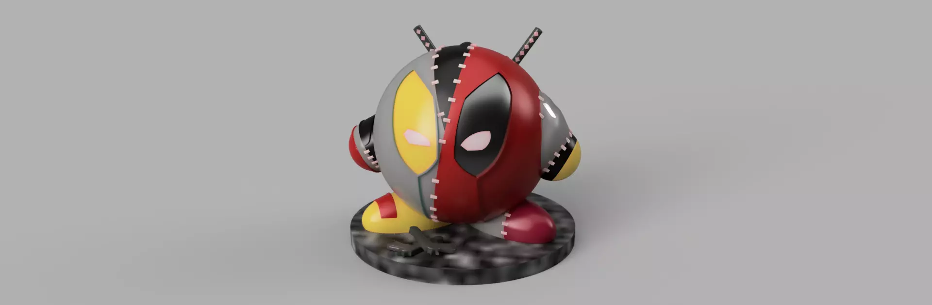 Kirby absorbs Marvel Comics Evil Deadpool Wade Wilson 3D model_0