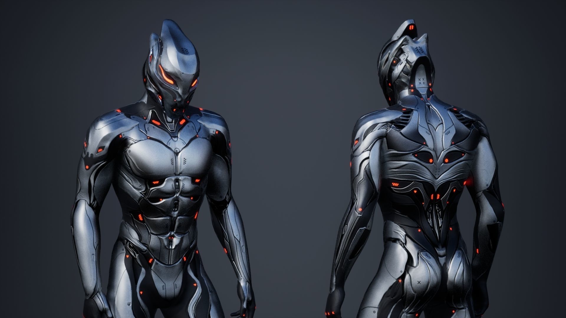 Robot Male 2 Low-poly 3D model_2