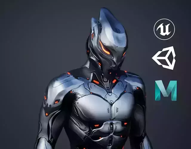 Robot Male 2 Low-poly 3D model