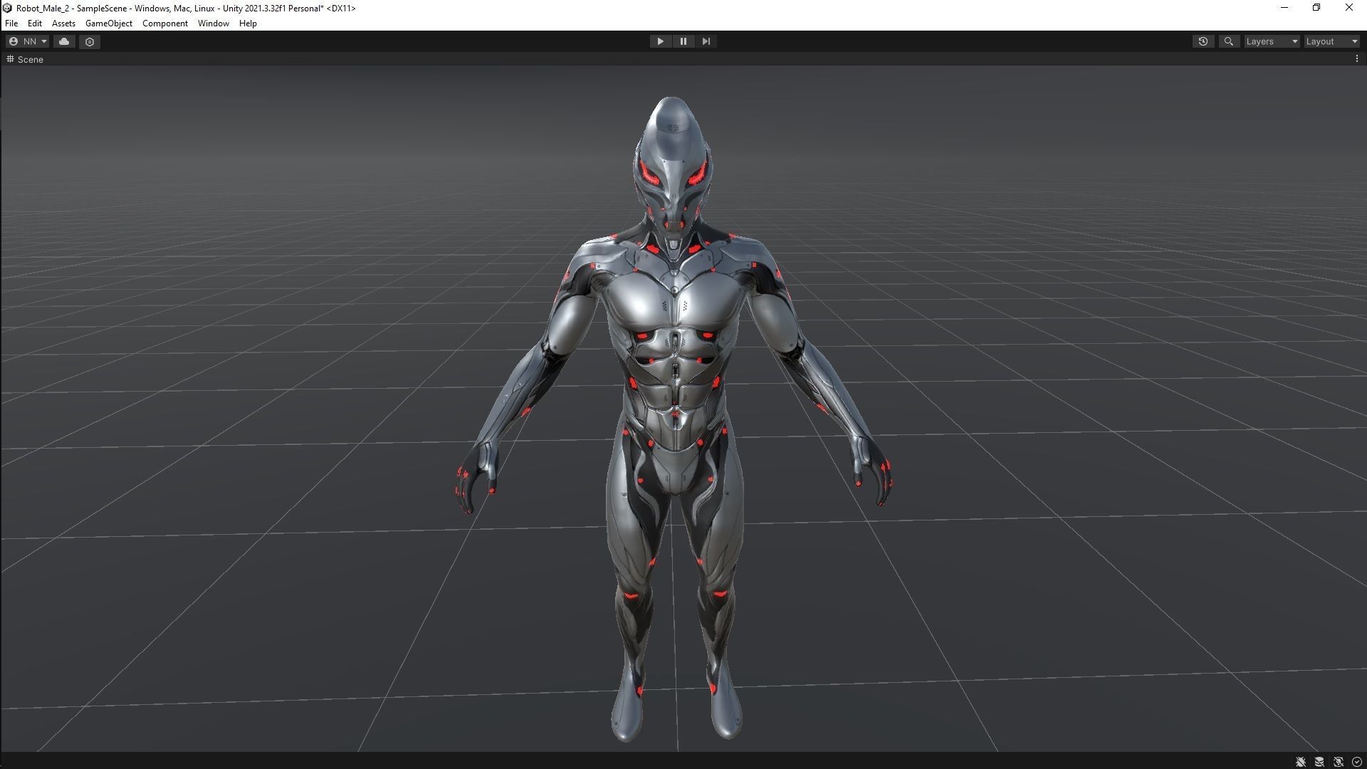 Robot Male 2 Low-poly 3D model_17