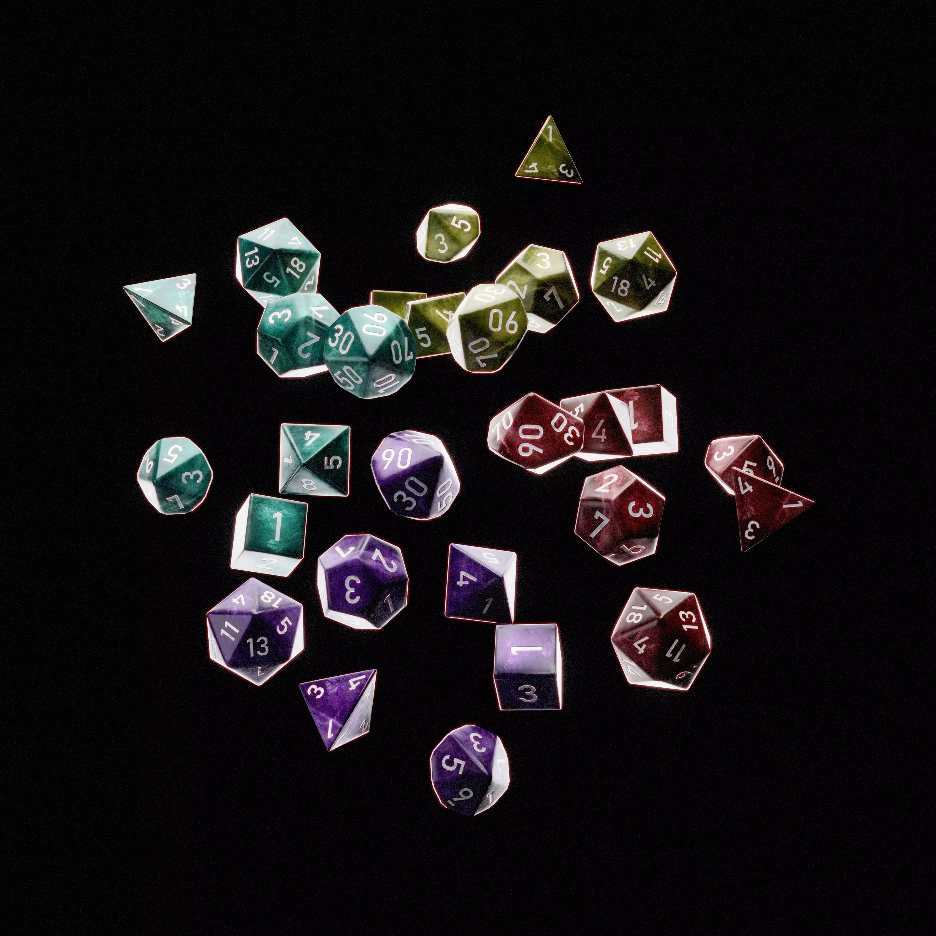 Dice set model Low-poly 3D model